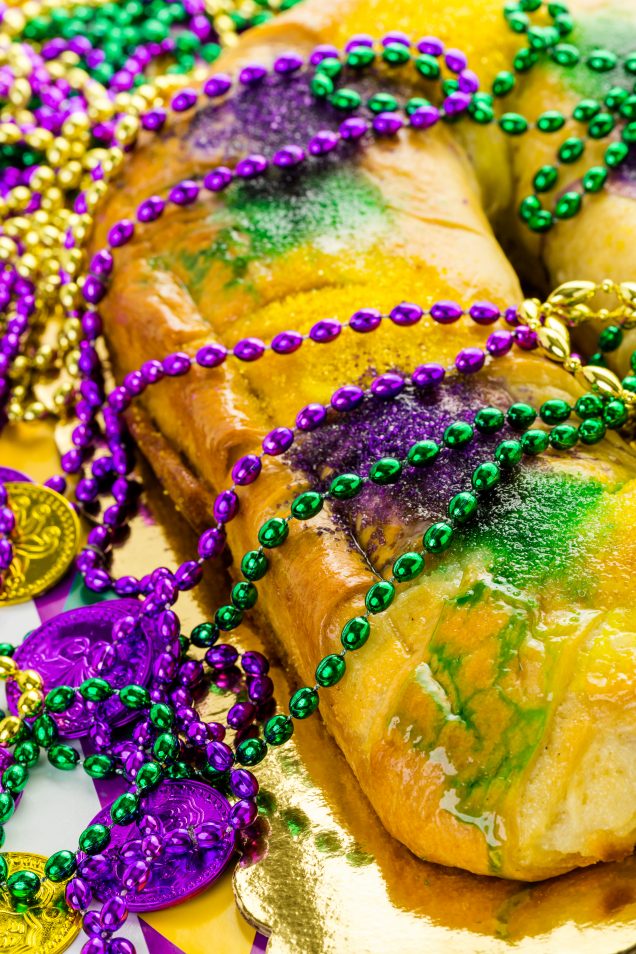 Freshly,Baked,Cheese,King,Cake,For,Celebrating,Mardi,Gras.