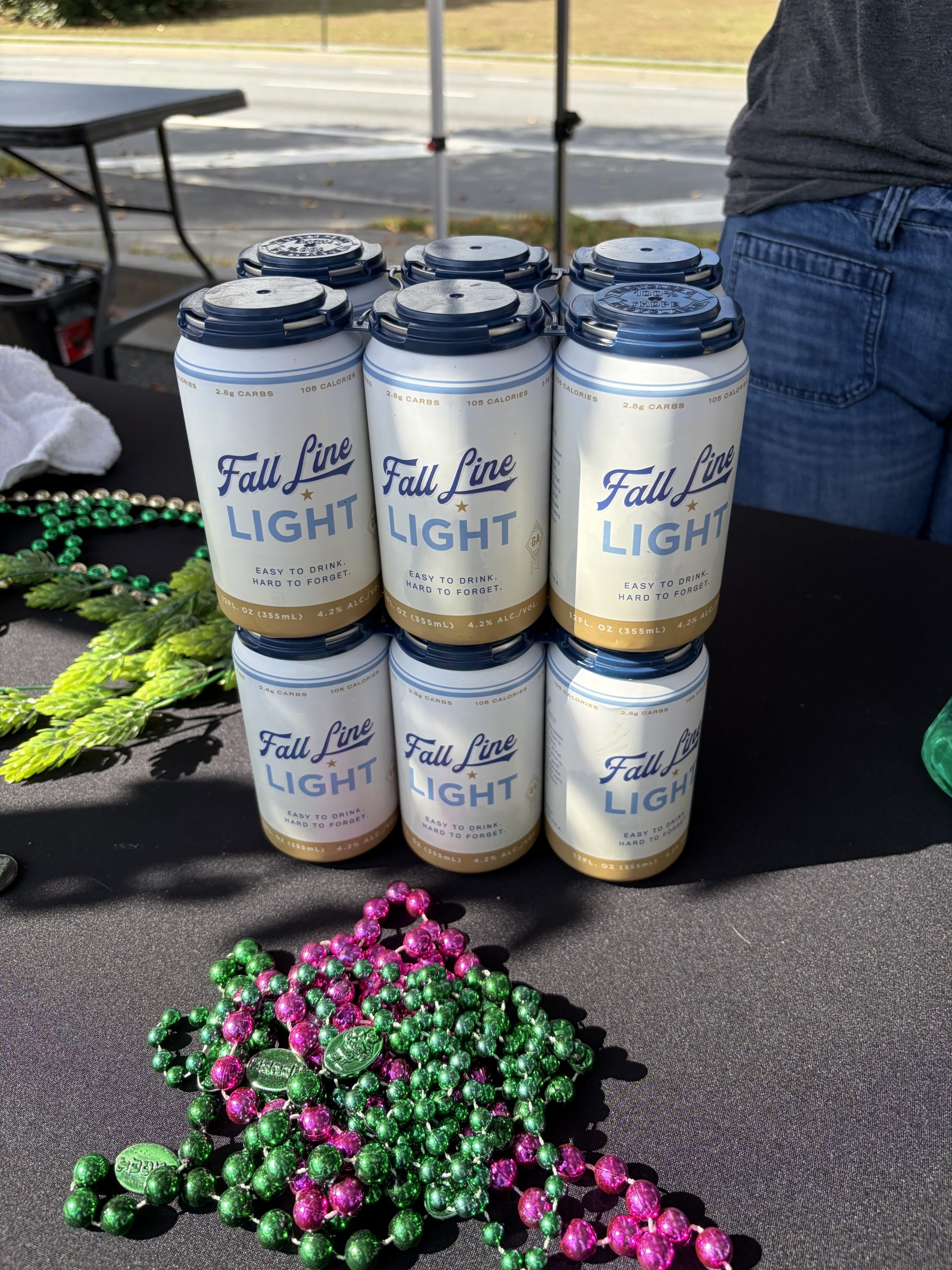 Fall Fine light drinks on a black table with beads